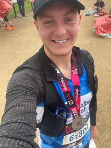 Edward with his finisher's medal