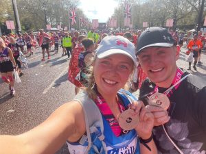 Freya and Edward at the finish line