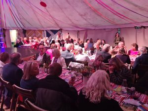 A photo of all the guests in the Big Top