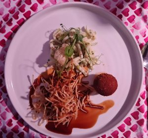 The main course of Lamb on a decorated plate